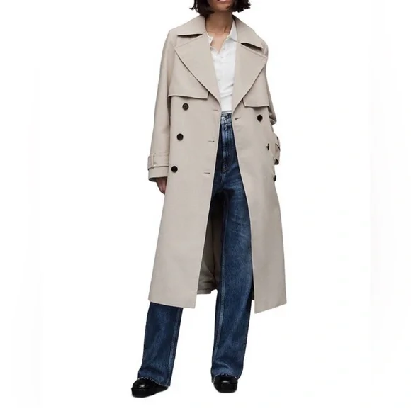 All Saints Cream Trench Coat - Picture 1 of 9
